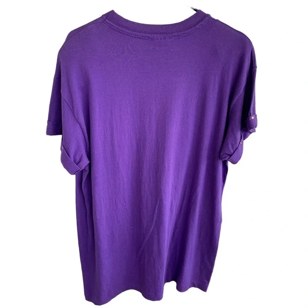 Vintage Aztec Design Shirt Adult Large Purple Women’s 90s Tee Made in USA - Picture 7 of 8
